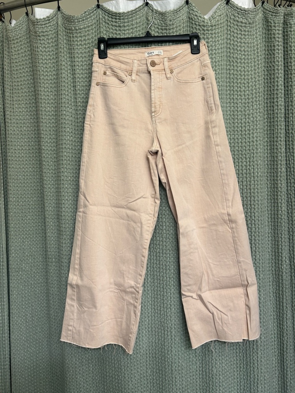 Oat New York Pale Pink/Orange Beige Wide-Leg Jeans